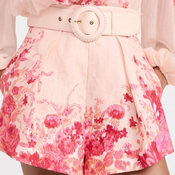 High Tide Tuck Shorts - Pink Ikat Floral